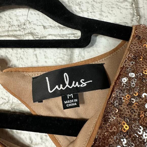 Lulus Dress Light the Night Sequin Maxi Sleeveless Backless Formal Rose Gold M - Picture 3 of 9